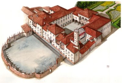 イタリア、チェザーノ・マデルノにある17世紀に建てられたアレーゼ・ボッロメーオ宮殿の眺め 作： ジョルジオ アルベルティーニ