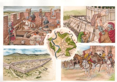 ビザンツとオストロゴスのゴート戦争（535-553）：537年、ベリゼール軍によるローマ包囲。 作： ジョルジオ アルベルティーニ