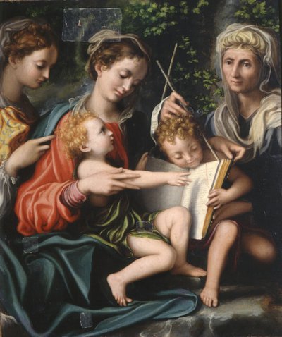 聖母子と洗礼者ヨハネ、マグダラのマリア、エリザベス、1529年頃 作： Giorgio Gandini del Grano