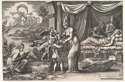 出生の寓話、1558。 作： Giorgio Ghisi