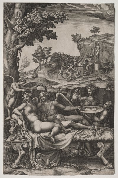 キューピッドとプシュケ、1574。 作： Giorgio Ghisi