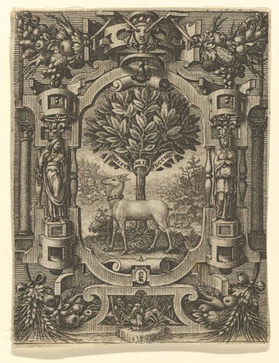 1566年以前のルクレツィアゴンザーガの紋章。 作： Giorgio Ghisi