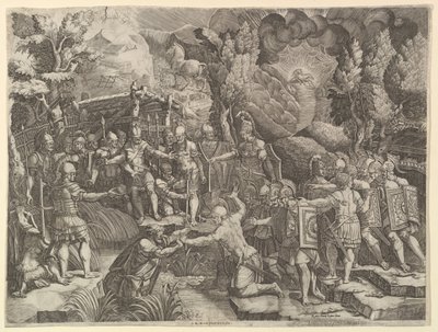 シノン、1540年代半ばにトロイの木馬を欺く。 作： Giorgio Ghisi