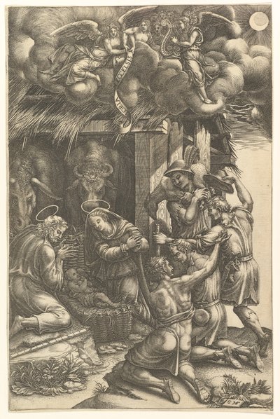羊飼いの礼拝、1570年代後半。 作： Giorgio Ghisi