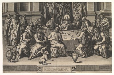 最後の晩餐、1551年。 作： Giorgio Ghisi