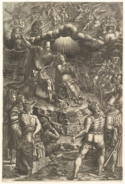 聖バーバラの結婚、1570年代後半。 作： Giorgio Ghisi