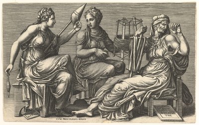 3つの運命Clotho、Lachesis、およびAtropos、1558-59。 作： Giorgio Ghisi