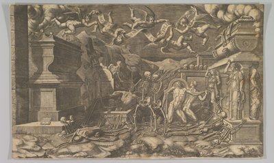 エゼキエルの幻視、1554年は1595年に再版されました。 作： Giorgio Ghisi