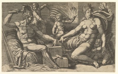 フォージでの金星とバルカン、ca。 1555年。 作： Giorgio Ghisi