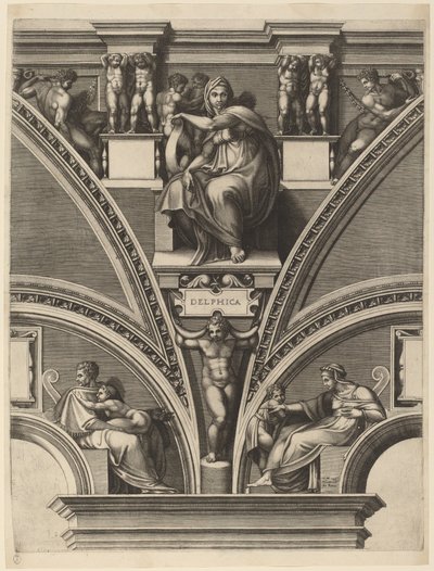 デルフォイのシビル 作： Giorgio Ghisi after Michelangelo