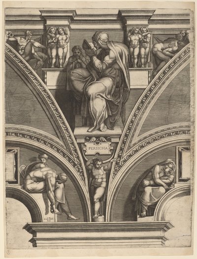 ペルシャのシビュラ 作： Giorgio Ghisi after Michelangelo