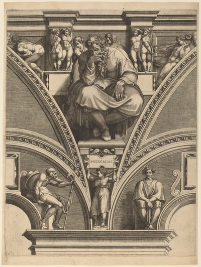 預言者エレミヤ 作： Giorgio Ghisi after Michelangelo