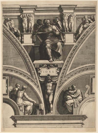 預言者ジョエル 作： Giorgio Ghisi after Michelangelo
