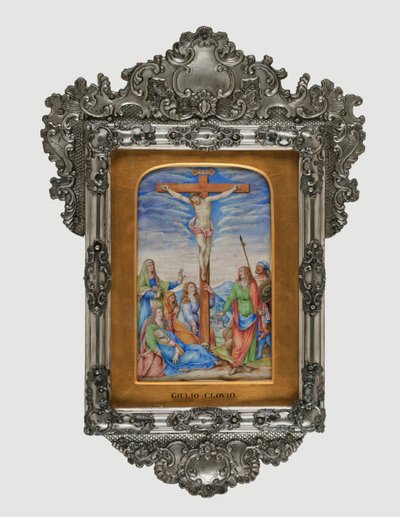 はりつけ、c.1572（羊皮紙のテンペラ） 作： Giorgio Giulio Clovio
