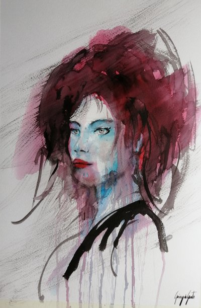 表情豊かな女性の肖像画 作： Giorgio Gosti
