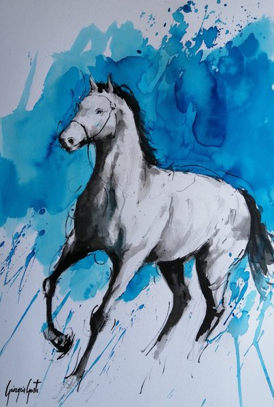 疾走する馬 ブルースプラッシュ 作： 