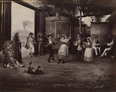 ナポリ タランテラ、カリフォルニア州。 1870年。 作： Giorgio Sommer