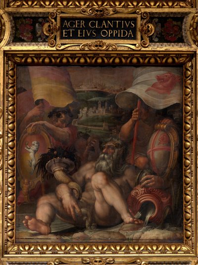 コッレ・ヴァル・デルザとサン・ジミニャーノのアレゴリー 作： Giorgio Vasari
