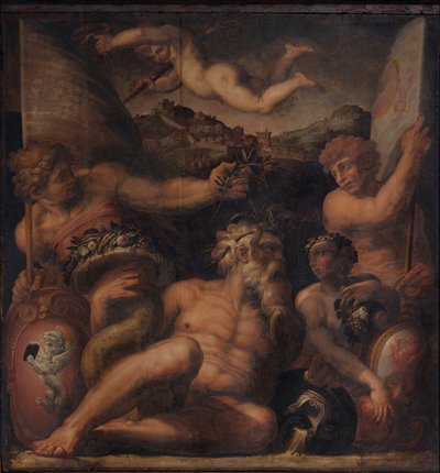 コルトーナとモンテプルチャーノの寓意、1563-1565 作： Giorgio Vasari