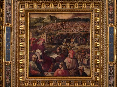 Arnolfoはフィレンツェを拡大する計画を示しています 作： Giorgio Vasari