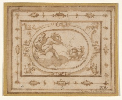 アウロラとティトニウス、アレティーノの舞台装飾の習作 作： Giorgio Vasari