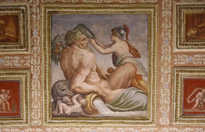 セレス看護トリプトレムス、アルトヴィティの天井の詳細、1553年のフレスコ画 作： Giorgio Vasari