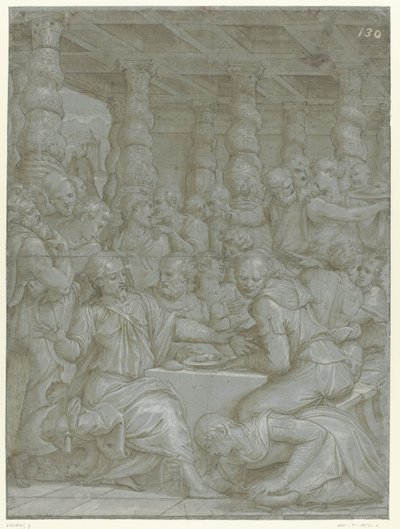 パリサイ人シモンの家のキリスト 作： Giorgio Vasari