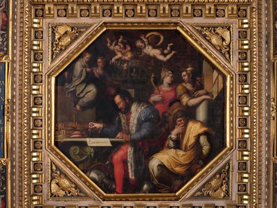 コジモはシエナの摂取を研究しています 作： Giorgio Vasari