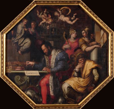 コジモはシエナの占領を研究、1563-1565 作： Giorgio Vasari