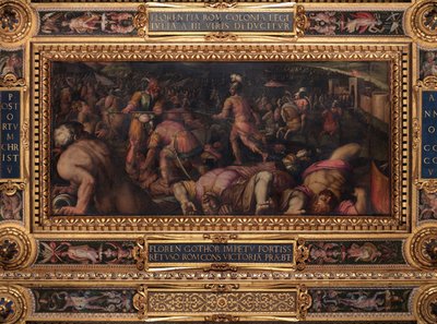 フィエーゾレの下のラダガイススの敗北 作： Giorgio Vasari