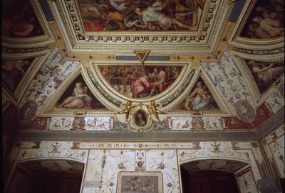 ロレンツォ・イル・マニフィコがナポリを訪れた時の部屋の詳細（フレスコ画 作： Giorgio Vasari