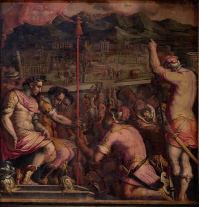 ローマの開拓地であるフロレンティアの創設、1563-1565年 作： Giorgio Vasari