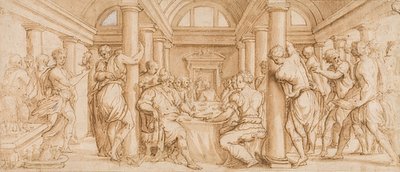エスターとアハスベラスの結婚式のごちそう 作： Giorgio Vasari