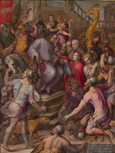 壮大なロレンツォが1556〜1558年の大使の賛辞を受け取る 作： Giorgio Vasari