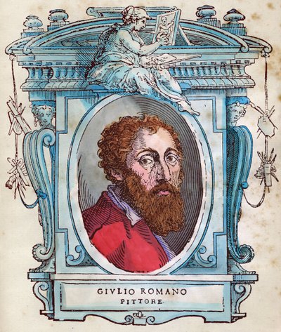 ジュール・ロマンの肖像（GianuzziによるGiulio di Pietro di Filippo、Giulio Pippiと呼ばれ、その後Giulio Romanoとなった）（1499年～1546年） ジョルジョ・ヴァザーリの「"Lives"」からのXylography 1568年 作： Giorgio Vasari