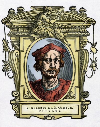 Vincenzo TAMAGNI (Vincenzo da San Gimignano) (1492-1530) イタリアの画家の肖像。ジョルジョ・ヴァザルの『最も優れた画家、彫刻家、建築家の生涯』（Le Vite de