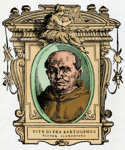 フィレンツェの画家フラ・バルトロメオ（1473-1517）の肖像。ジョルジョ・ヴァザーリの『最も優れた画家、彫刻家、建築家の生活』（Le Vite de