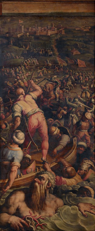 ピオンビーノでのトルコ人の敗走、1563-1565 作： Giorgio Vasari