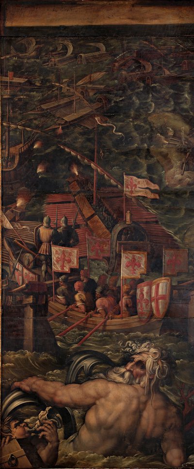 フィレンツェとピサンの間の海戦、1563-1565 作： Giorgio Vasari
