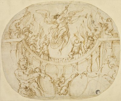 フィレンツェの2つのクァルティエリの寓意画のための習作 作： Giorgio Vasari