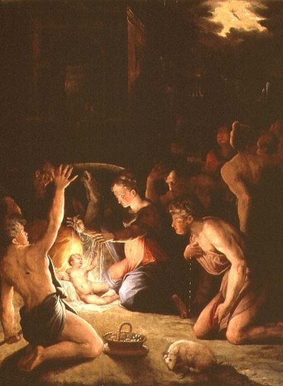 羊飼いの賛美」（パネル） 作： Giorgio Vasari