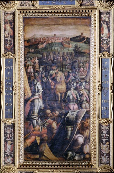 サローネデイチンクエチェントの天井からのキャソールの攻略、1565年（パネル） 作： Giorgio Vasari