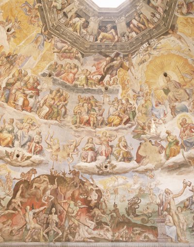 最後の審判、ドゥオーモのキューポラからの詳細、1572-79 作： Giorgio Vasari