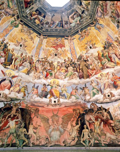 最後の審判、ドゥオーモのキューポラからの詳細、1572-79 作： Giorgio Vasari