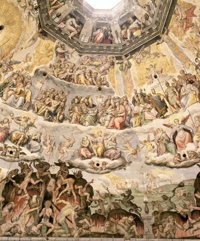 最後の審判、ドゥオーモのキューポラからの詳細、1572-79 作： Giorgio Vasari