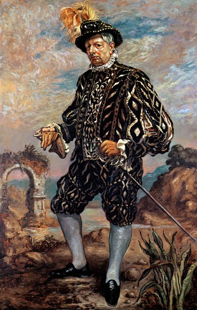 17世紀の黒い衣装を着た自画像 作： Giorgio de Chirico