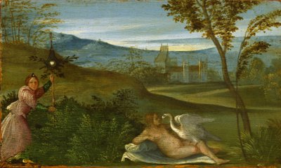 レダと白鳥c。 1500 作： Giorgione da Castelfranco