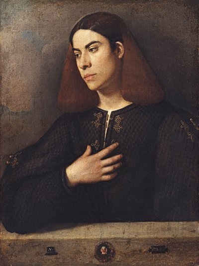若い男の肖像アントニオブロカルド、ca 1509-1510。 作： Giorgione da Castelfranco