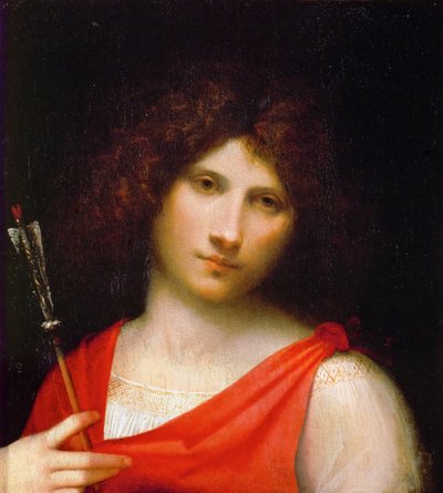 矢印を持つ若者、c。 1505 作： Giorgione da Castelfranco