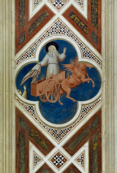 天に召されるエリヤ（ジョット作「キリストの生涯と受難」より詳細 作： Giotto (c.1266 1337)
